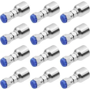 12pcs 1/4" Hose x 3/8" Jic 37 °   Hydraulic Hose Fittings Female Threaded Coupling Swivel Crimp Fitting for Hydraulic Applications