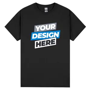 Personalised Customised Mens Custom Printed T-Shirt Logo Text Printing Tee Black