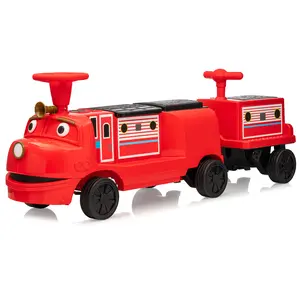 Licensed 12V Kids Ride On Train Carriage – Trackless Electric Toy for Toddlers, Large 7Ah Battery, Two Speeds, Music, Storage, Adjustable Seat, Headlights, Rubber Wheels – Blue Brewster