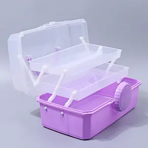 Rotating Three-Layer Nail Art Tool Storage Box, Large Capacity Desktop Organizer, Holds Polish and Glue, Portable Cosmetic Case, Multilayer Storage, Makeup Box Organizer