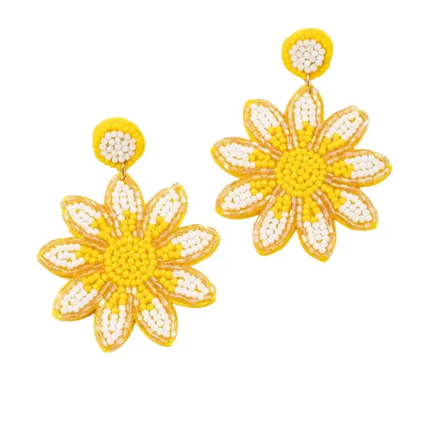 Sunflower Beased Earrings