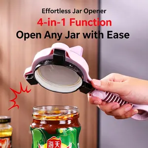 creative bottle opener 4-in-1 Multifunctional Adjustable Can Opener, Bear Shaped Manual Safe Cut Can Opener, Smooth Edge Universal Can & Beer Bottle Opener, Kitchen Gadget Fit 0.59-3.54 Inch Cans for Home Restaurant Camping
