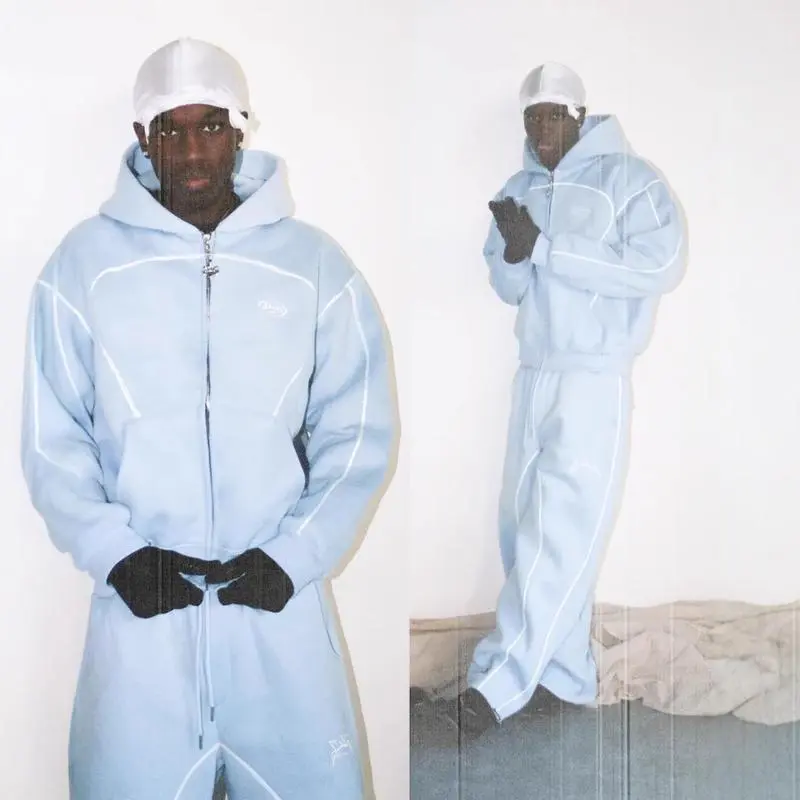 2025 Fashionable Casual Loose Sweatshirt Hip-Hop Street Style Unisex Zippered Hooded Sportswear Set Long Sleeve All SeasonsGift 2025 Fashionable Casual Loose Sweatshirt Hip-Hop Street Style Unisex Zippered Hooded Sportswear Set Long Sleeve All SeasonsGift