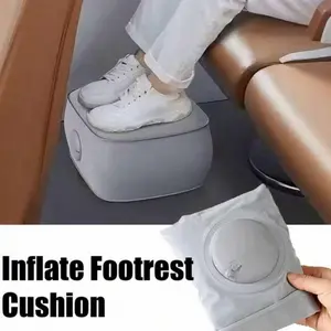 Inflatable Foot Rest, Inflatable Seat Cushion, Quick Press Inflatable Travel Foot Pad, No Air Pump Needed, Portable Foldable Foot Pad For Airplane, Concert, Camping, Fishing