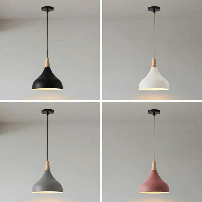 Nordic Modern Simple Head Pendant Light, Height Adjustable E27 Interface, Macaron Style Ceiling Lamp for Living Room Bedroom Dining Room Decorative Light