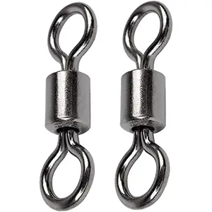 Stainless Steel Swivels Fishing Lure Barrel Saltwater Swivel Fishing Strength Quick Change Fishing Swivels Rolling Black Nickel