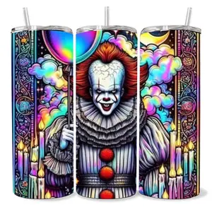 Pennywise Neón 20 oz Tumbler - BPA Free, stainless steel, Leak proof, durable, with clear lid