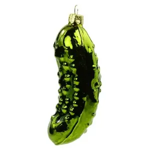 Kurt Adler Noble Gems Glass Ornament for Christmas Tree — Pickle, 4"