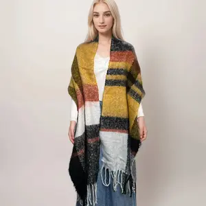 Black Friday Special - Stylish Acrylic Scarf with Fringe Trim