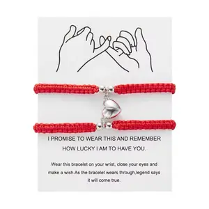 Magnetic Heart Red Couple Bracelet - Perfect Gift for Boyfriend or Girlfriend fashionable n pulsera roja couple friend fashion couple special gift friendship bracelets boyfriend valentine perfect valentine