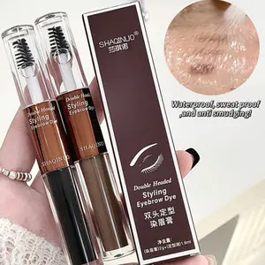 Waterproof Sweat-Proof Dual-Ended Eyebrow Pencil, Natural Dense Long-Lasting Smudge-Proof Brow Gel, Suitable for Sports Swimming Daily Makeup