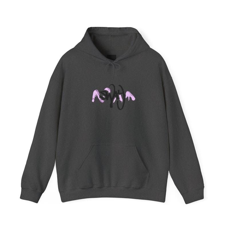 Sway Rose- Sketched Rose Over Mountain Hoodie | Pink Black Floral Graphic