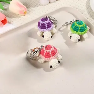 Cute Turtle Design Car Keychain, Mini Crochet Turtle Doll Decorative Pendants, Creative Turtle Trendy Cute Keychain, Car Interior Decoration Accessories, Charms, Handmade Keychain