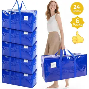 Pack Extra Large Moving Bags with Reinforced 24 Storage Tote for Essentials with Strong Moving Boxes for College Saving Storage