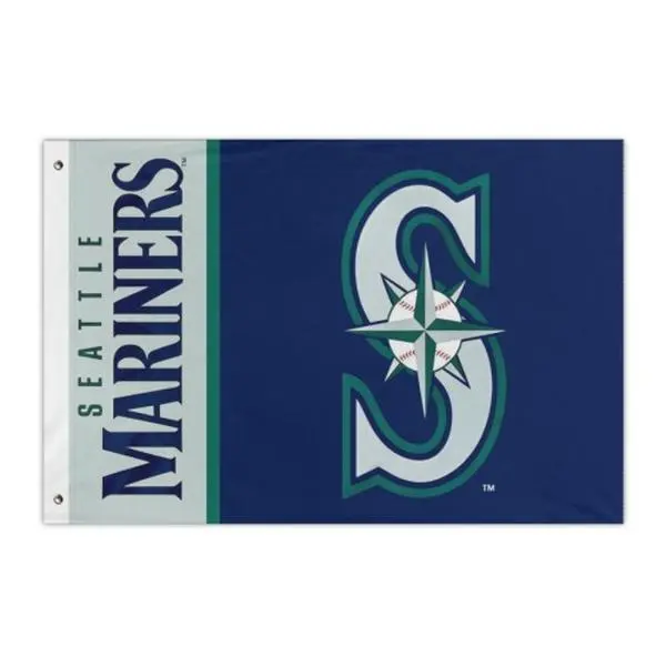 Seattle Mariners 3x5 Banner Flag Fade & Weather Resistant Polyester with Metal Grommets Decoration Light