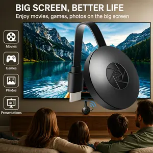 Wireless Screen Mirroring HDMI Adapter, 2.4G WiFi Display Dongle for TV & Projector, Supports AirPlay Miracast DLNA, Easy Setup