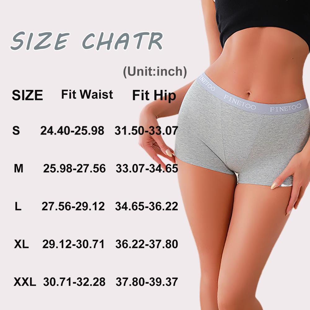 FINETOO 6 Pack Cotton Boyshorts for Women – Full Coverage, Breathable Boxer Briefs with Letter Waistband, Comfortable & Skin-Friendly Underwear for Everyday or Bridal Wear SpringStatements