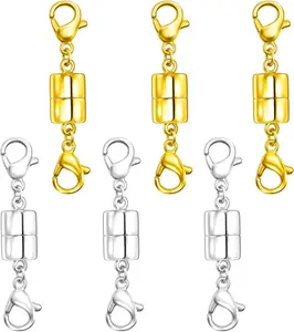 Double Lobster Clasp Magnetic Necklace Clasps and Closures 14K Gold and Silver Magnetic Jewelry Clasps Converters for Bracelet Necklaces Extender