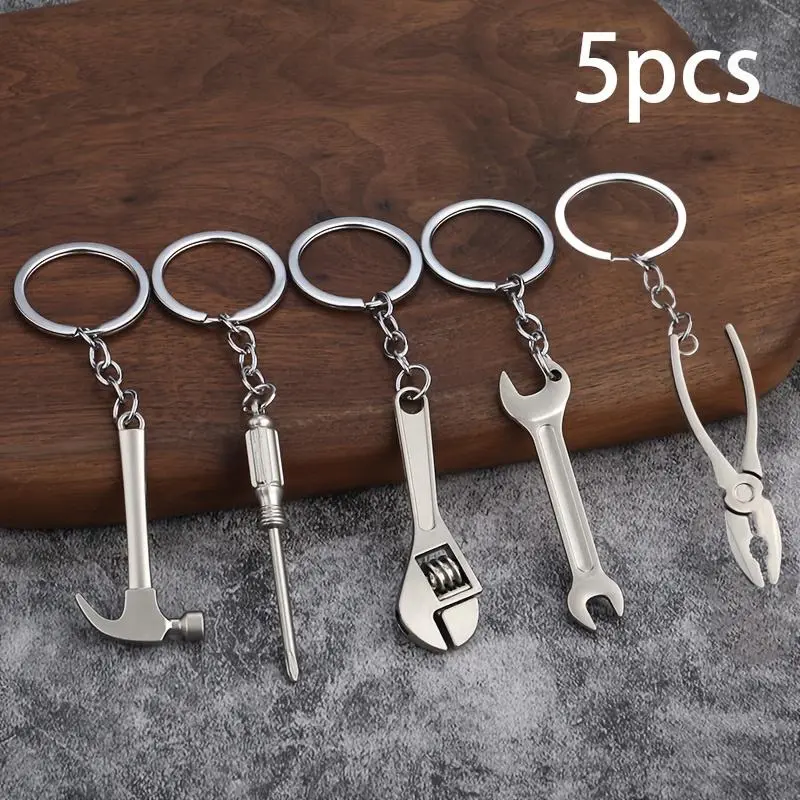 5-Piece Mini Repair Tool Keychain Set, Street Style Multifunctional Keyring, Multitool Keychain Opener, Portable Gift for Family Friends, Emergency Solution, Key Chain Kit