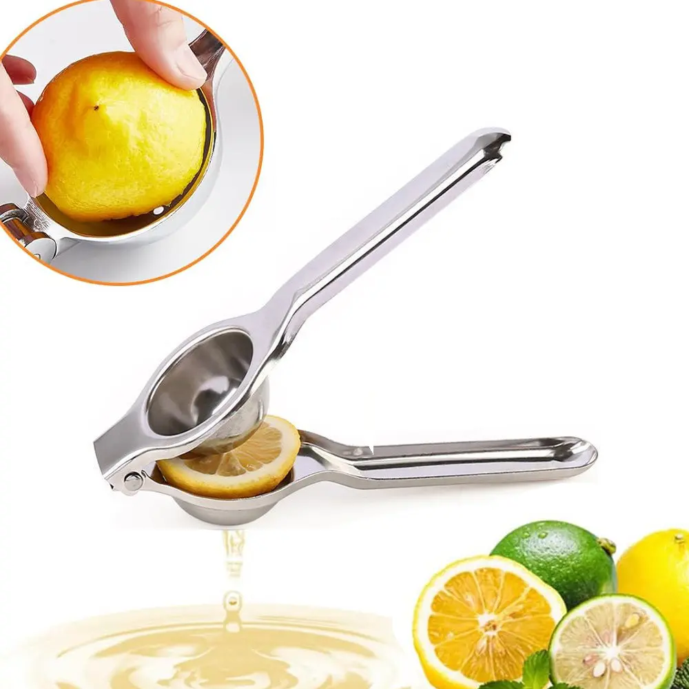 Manual Fruit Lemon Juicer Lemon Squeezer Stainless Steel Rust Resistant Easy Clean Handheld Juice Presser 1 Second Squeezing No Messy Hands