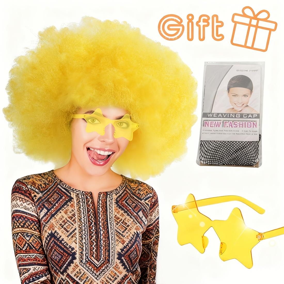 Discount Promotion on Colorful Curly Clown Wigs for Costume Parties, Complete with Funny Glasses And a Hairnet for Fans