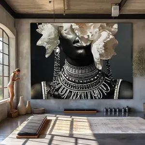 African Woman Print, The Beauty Of The Desert, Dance Art Wall Decor, Elegant Floral Illustration, Stylish Home & Office Art