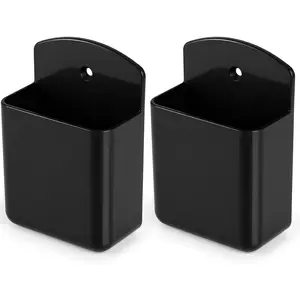 2 count Remote Control Holder Wall Mount, TV Air Conditioner Remote Control Holder, Self Adhesive Pen Holder Organizers and Accessories for  Office School, Black