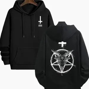 Satanic Gothic Men's Autumn and Winter Sports PulloverDevil Pattern Printed Hoodie and Hoodie Fashionable and Comfortable Hoodie WXJ