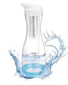 Water Filter Pitcher 6 Cup Glass Water Filtration with BPA Free Construction, 211 Gallons Capacity, Easy Pour Spout, Replaceable Filter, Reduces Chlorine Taste Odor and Lead, Fridge Safe, Clear Crystal Glass