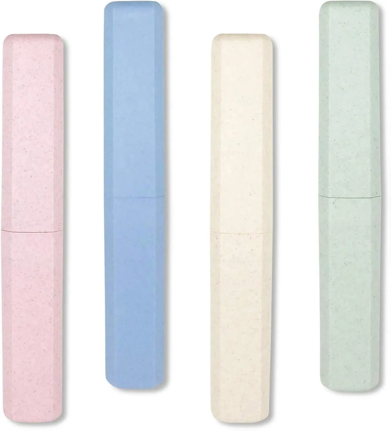 4 Packs Portable Travel Toothbrush Case, Breathable Plastic Toothbrush Holder for Home, Travel, Business, Camping, School