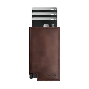 Ekster Wallet Card Holder - Plain Design, RFID Protected Wallet, Quick Access, Holds 1-12 Cards & Bills, Environmentally Certified Leather, Card Slot Wallet, Credit Card Organizer