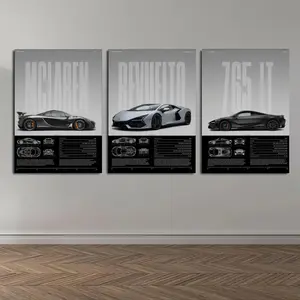 3 Counts Wooden Framed Canvas, ExquisiteSupercar Poster, Exquisite Fashion Poster, PerfectLiving Room Decoration,Modern Art, Family PosterWall Art Decoration,ldeal Gift,Waterproof, Artwork