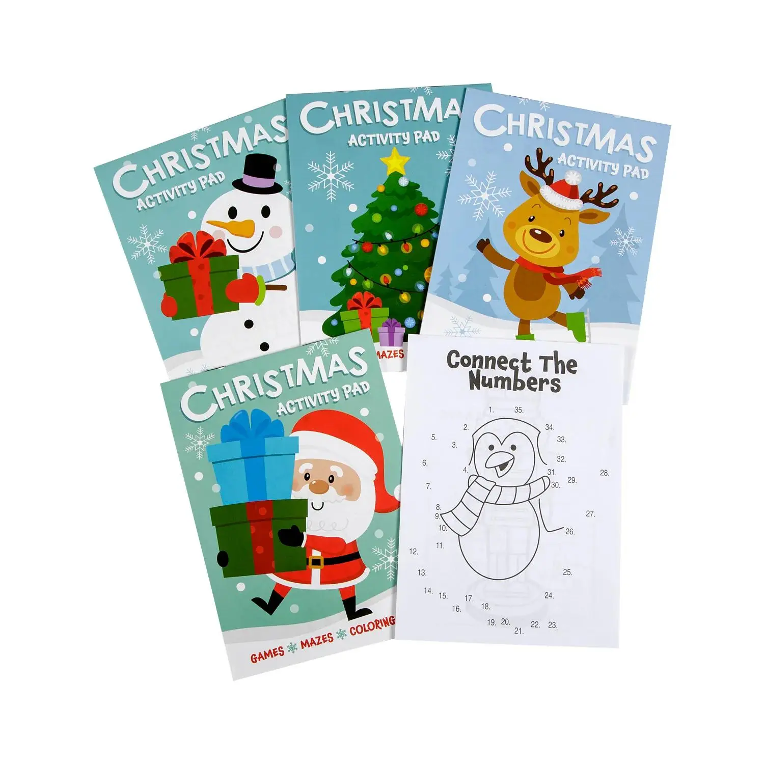 5" x 7" Christmas Coloring & Activity Paper Pads - 12 Pc.