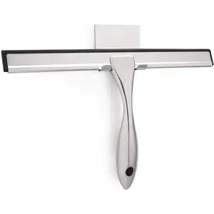 Zinc Alloy Window Squeegee with Hook, Stainless Steel Glass Wiper, Window Cleaning Scraper, Home Cleaning Tool, Multi-Purpose Cleaning Tool for Shower Doors, Windows & Cars, Household & Commercial Glass Cleaner for Bathroom.