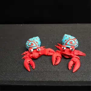 Articulated Tattoo Hermit Crab Figurine Collectible