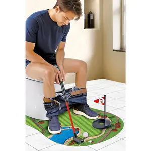 GOODLYSPORTS Toilet Golf, Mini Golf Game - Gag Gifts Funny Adult - Dad Gifts from Daughter, Funny Gift for Men, Adults, Boyfriend, Golfers, Birthday, Christmas - White Elephant Gifts for Adults