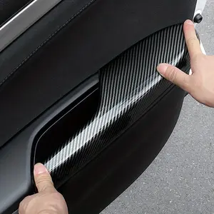 Carbon fiber texture style, car door handle protection cover, 4-piece set, door armrest protection, suitable for Honda Civic 10th generation (2016 - 2021 models), interior decoration accessories