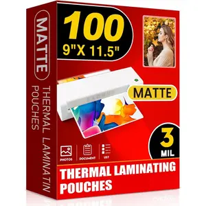Matte Laminating Sheets,100 Pack 9 x 11.5 Inches,3 Mil Thick,Ultra Clear with Matte Finish, Fitted for Letter Size Thermal Laminating Pouches 8.5 x 11