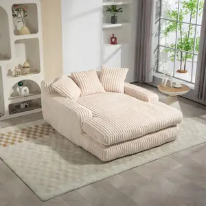 COOLMORE Corduroy lazy sofa With 3 back pillows,Comfy Sofa- Deep Seat Couch for Living Room,Club Recliner Furniture