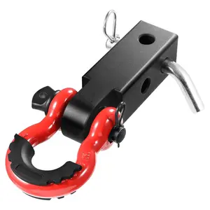 fathersdaygift  VEVOR Shackle Hitch Receiver, Fits 2 Receivers, 44100 lbs Breaking Strength, D Ring Shackle with Trailer Hitch Lock Pin, Heavy Duty Towing Accessories for Trucks, Jeeps, Off - Road Vehicle RecoveryVEVOR Super Brand Day