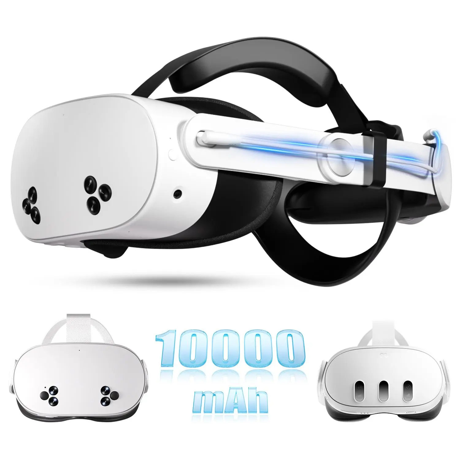 STARS Head Strap Battery Compatible with Meta Quest 3S/Quest 3-10000mAh Elite Strap with Battery Pack Extend Playtime - Enhanced Support for Quest 3S - Replacement Battery Head Strap Accessories Wearable Vr Smartphone Wireless