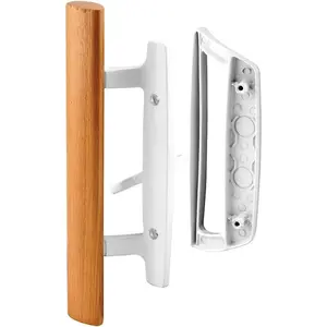 PrimeLine C  Sliding Glass Door Handle Set – Replace Old or Damaged Door Handles Quickly and Easily – White Diecast, Mortise/H Style, Fits / In.Hole Spacing ( Set)