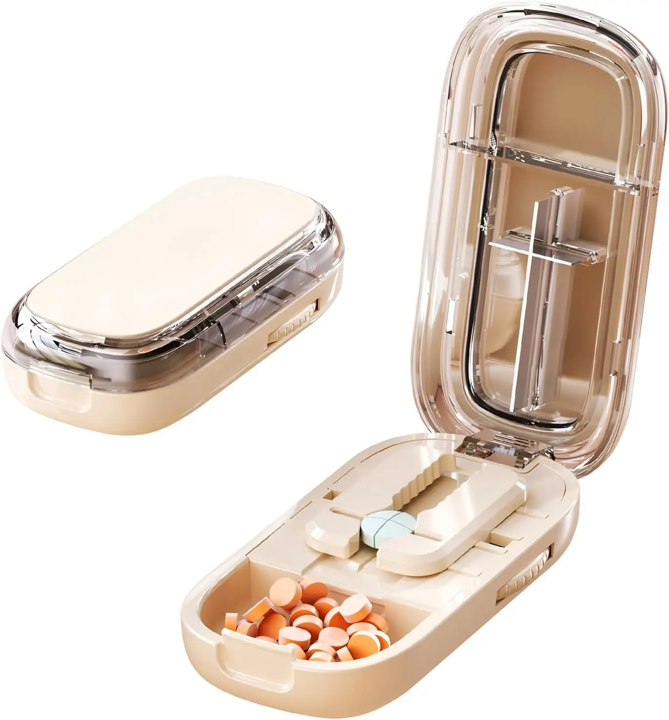 Pill Cutter Splitter for Small and Tiny Pills - Adjustable Pill Splitter with Centering Device for Cutting Multiple Pills, Accurate Alignment and Easy to Use