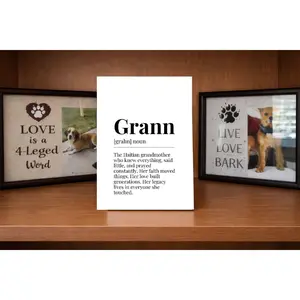 Grann Definition MDF Decor Plaque, 4x6 Gift-Ready Home Decor Accessory with Box, Pl8crafted Signs