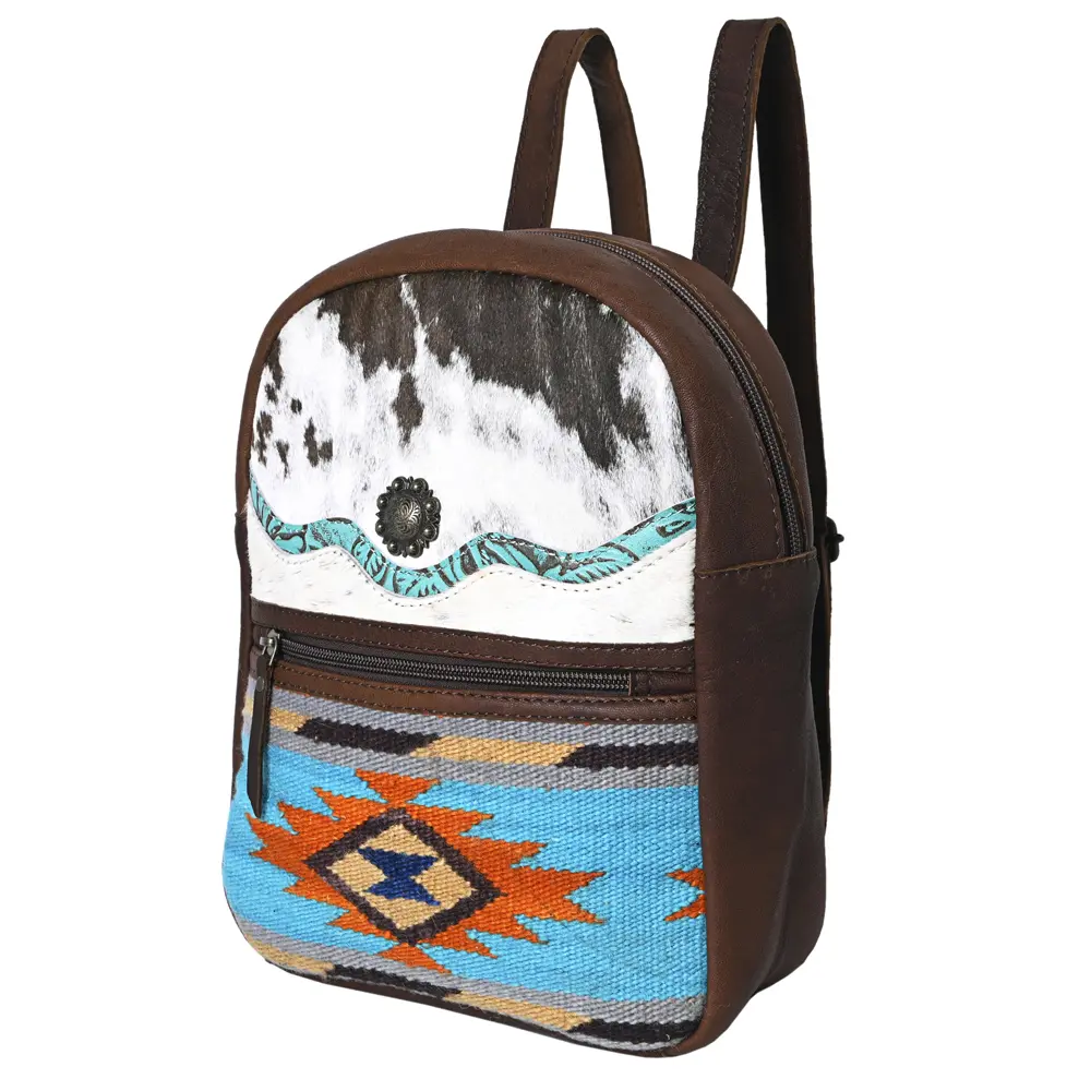 OHLAY SKBG284 Backpack Upcycled Wool Embossed Hair-On Genuine Leather women bag western handbag purse