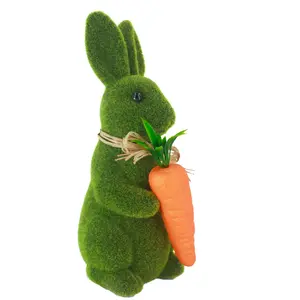 Easter Moss Rabbit, Cute Rabbit Statue Figurine, Simulation Rabbit Ornament, Decorative Ornament for Home Garden Yard Party