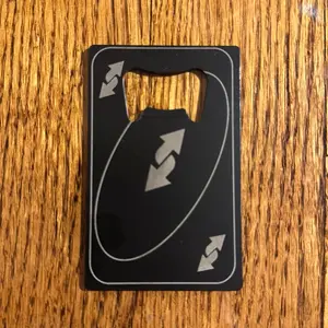 Uno Metallic Wallet Bottle Opener - Portable Metal Beer Opener with No Magnets, Laser-Engraved Design for Easy Use - Utensils, Kitchen