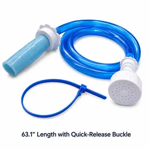 Slide-On Bathtub Faucet Sprayer Attachment – Ultra-Flexible Dog Shower Adapter Portable handheld pet shower head - connects to bathtub spout with a 5-foot hose.No installation needed, perfect for quick rinses.Easy to use whenever you need it. outdoorfun