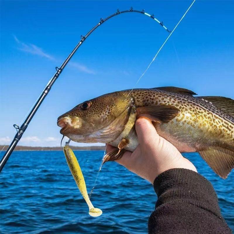 Soft Fishing Lures,40pcs Fishing Soft Plastic Lures and 5-Piece Duck Feet New Style.Paddle Tail Swimbaits Soft Plastic Lures Kit for Bass Trout Walleye Crappie