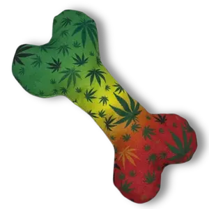 PAW:20 Rasta Color Bone Dog Toy - Funny Dog Toy - Canvas with Built-in Squeaker - Unique Gift - Great for Fetch and Funny Photos